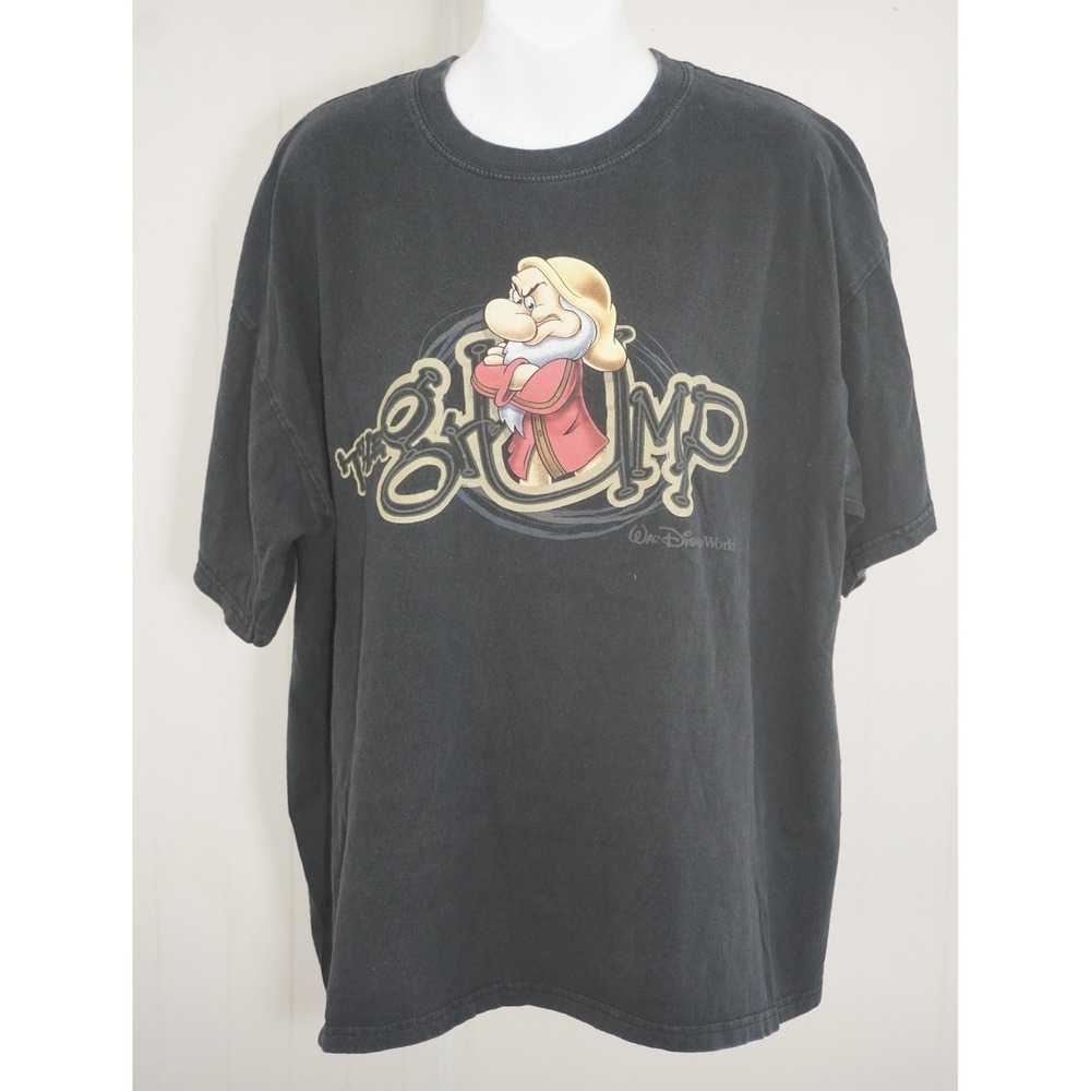 Walt Disney World Large Black Grumpy Graphic T-Shirt Snow White Seven Dwarfs